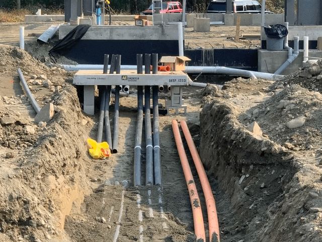 Rocky Creek Project with exposed pipes