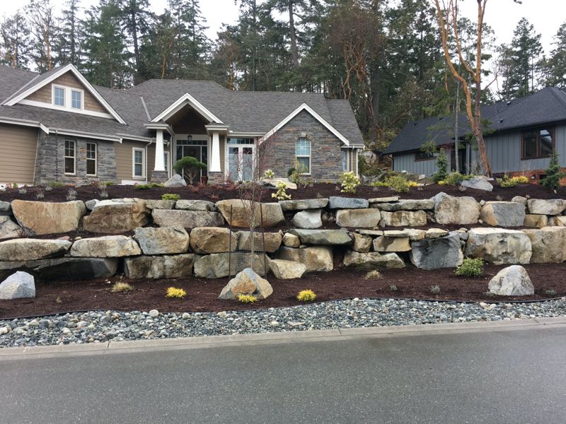 residential rock wall